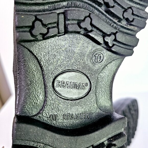Brahma Mens Swat‎ Tactical Black Combat Boots Comp Toe Size 10W Leather 《953》B - Picture 10 of 10